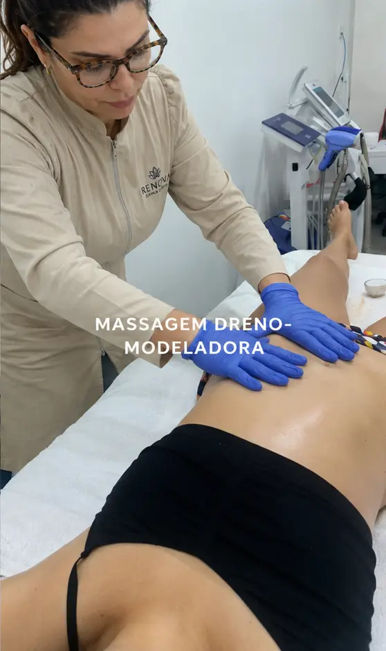 Massagem dreno-modeladora corporal sendo realizada em Sorocaba